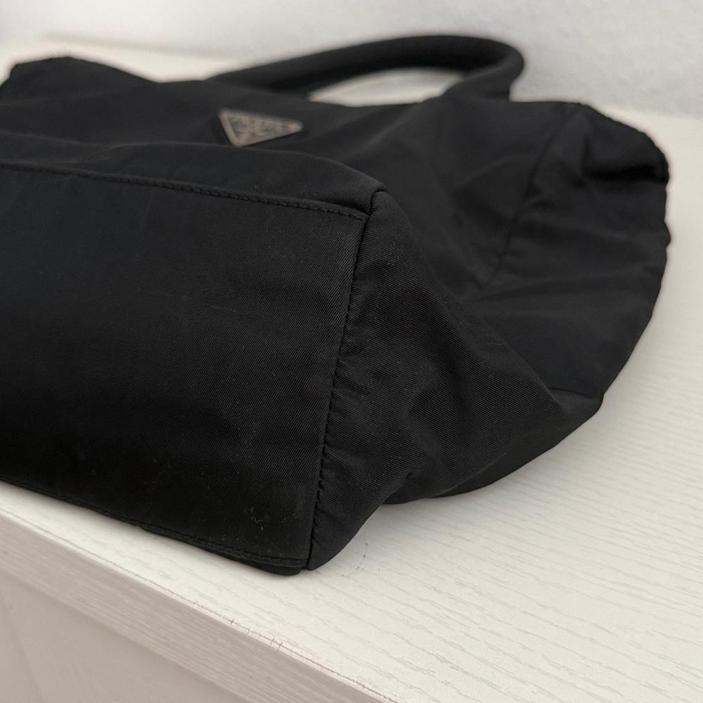 Prada Black Nylon Tote with Triangle Logo - Picture 4 of 13